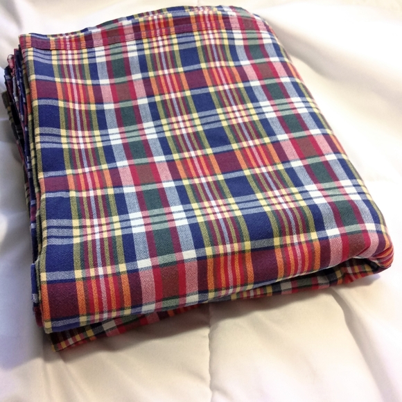 Full Vintage Ralph Lauren Cotton Flat Sheet Plaid